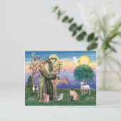 Siamese Cat en St Francis Briefkaart (Staand voorkant)