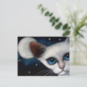 SIAMESE CAT EN VOLLEDIG MOON-Briefkaart Briefkaart (Staand voorkant)