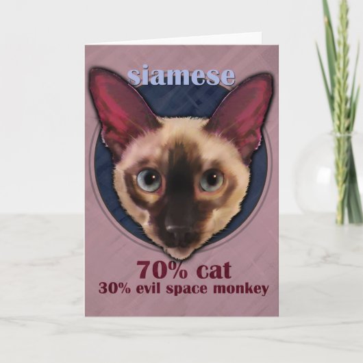 Siamese cat face card kaart (Voorkant)
