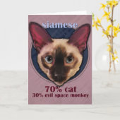 Siamese cat face card kaart (Gele Bloem)