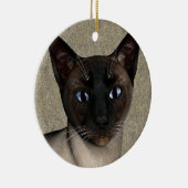 Siamese Cat Face Keramisch Ornament (Rechts)