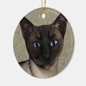 Siamese Cat Face Keramisch Ornament (Links)