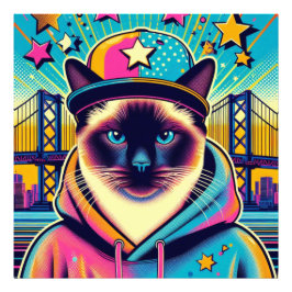 SIAMESE CAT FOTO AFDRUK