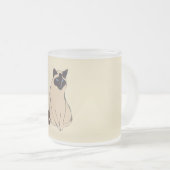 Siamese Cat Frosted Glass Mug Matglas Koffiemok (Voorkant rechts)