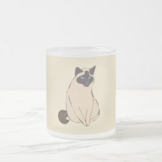 Siamese Cat Frosted Glass Mug Matglas Koffiemok