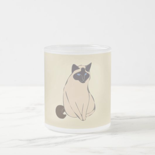 Siamese Cat Frosted Glass Mug Matglas Koffiemok (Center)