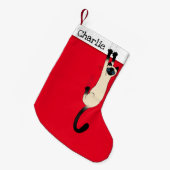 Siamese Cat | Funny Cat Holiday Custom Kleine Kerstsok (Voorkant (Hangend))