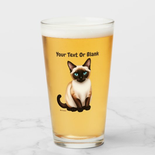 Siamese Cat Glas (Voorkant gevuld)