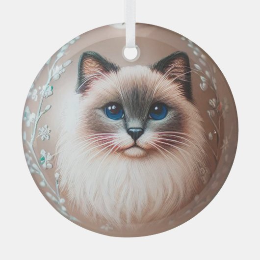 Siamese Cat Glass Ornament (Voorkant)