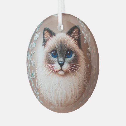 Siamese Cat Glass Ornament (Voorkant links)