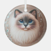 Siamese Cat Glass Ornament (Voorkant)