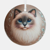 Siamese Cat Glass Ornament (Achterkant)