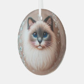 Siamese Cat Glass Ornament (Voorkant links)