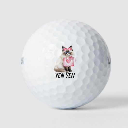 Siamese Cat golfballen – Perfect voor golfliefhebb (Voorkant)