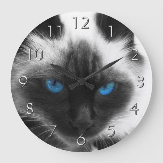 Siamese Cat Grote Klok (Voorkant)