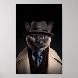 Siamese Cat in a Suit | My Mobster Cat | Funny Cat Poster