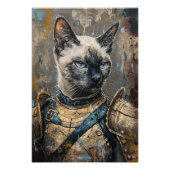 Siamese Cat in Armor Foto Afdruk (Voorkant)