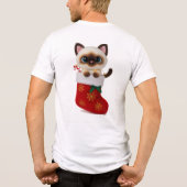 Siamese Cat in Christmas Stocking with Lights Tri-Blend Shirt (Achterkant)