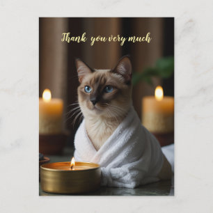 Siamese Cat in Spa hartelijk dank Briefkaart