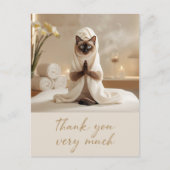 Siamese Cat in Spa Thank you  Briefkaart (Voorkant)