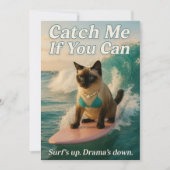Siamese Cat is surfing catch me if you can Kaart (Voorkant)