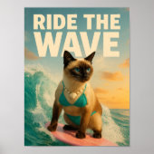 Siamese Cat is surfing  Poster (Voorkant)