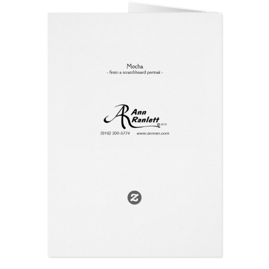 Siamese Cat Kaart - "Mocha" (Achterkant)