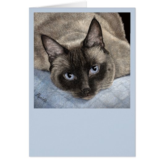 Siamese Cat Kaart - "Mocha" (Voorkant)