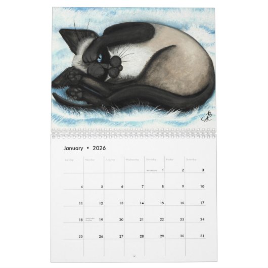 Siamese CAT-kalender door BihRle Kalender (Jan 2026)