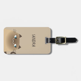Siamese Cat Kawaii Bagagelabel