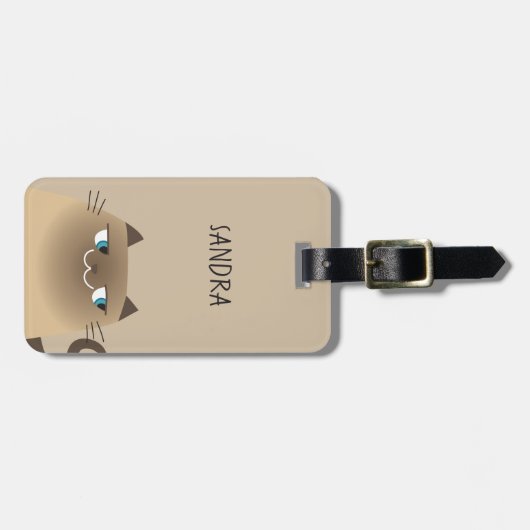 Siamese Cat Kawaii Bagagelabel (Voorkant horizontaal)