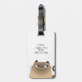 Siamese Cat Kawaii Bagagelabel (Achterkant verticaal)