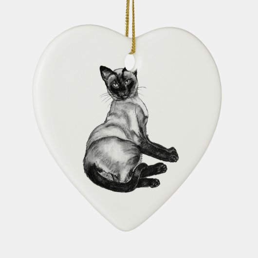 Siamese Cat Keramisch Ornament (Rechts)
