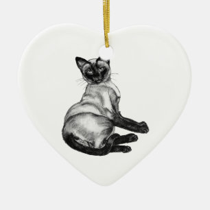 Siamese Cat Keramisch Ornament