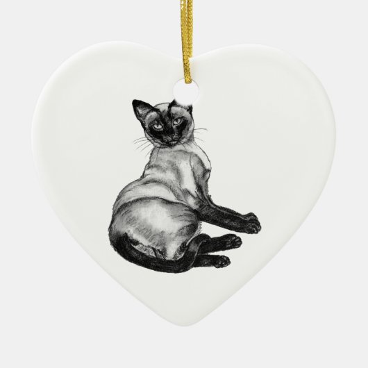 Siamese Cat Keramisch Ornament (Voorkant)