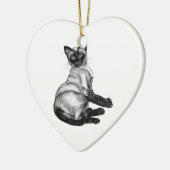 Siamese Cat Keramisch Ornament (Links)