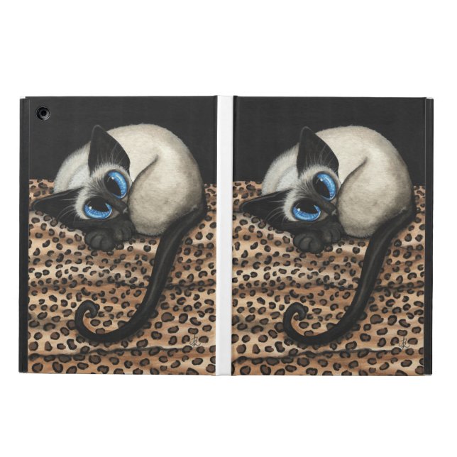 Siamese Cat Leopard Print iPad draagtas Air Hoesje (Buitenkant)
