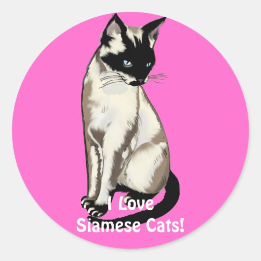 Siamese Cat Lover Gifts Ronde Sticker (Voorkant)