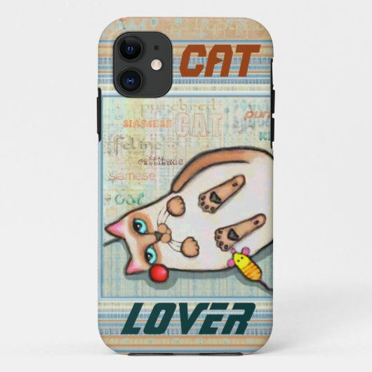 Siamese Cat Lover Hoesje-Mate iPhone 5 Barely daar Case-Mate iPhone Case (Achterkant)