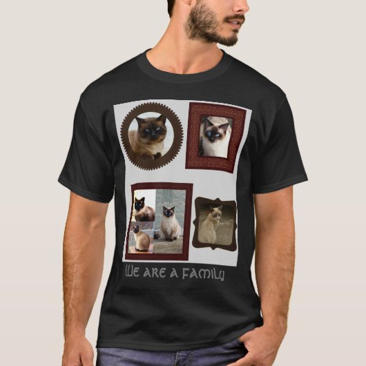 Siamese Cat Lover T-Shirt We zijn een familie (Voorkant)