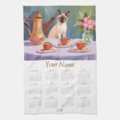 Siamese Cat Lovers 2026 Tea Towel Calendar  Theedoek (Verticaal)