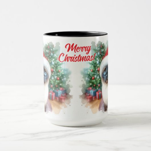 Siamese Cat Merry Christmas Coffee Mok Cup (Midden)