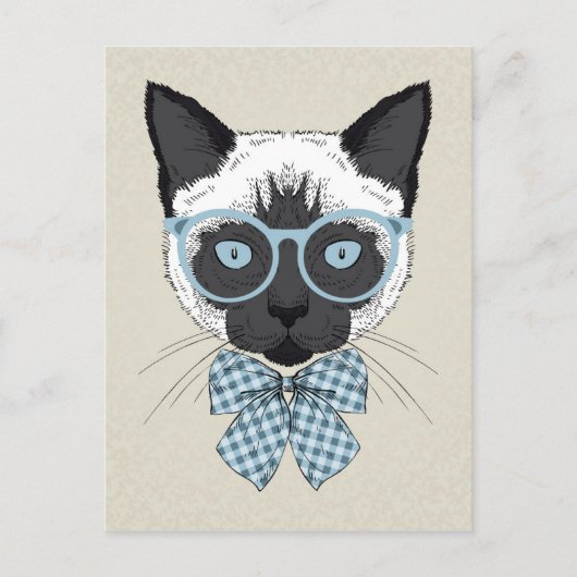 Siamese Cat Mode Smart Briefkaart (Voorkant)