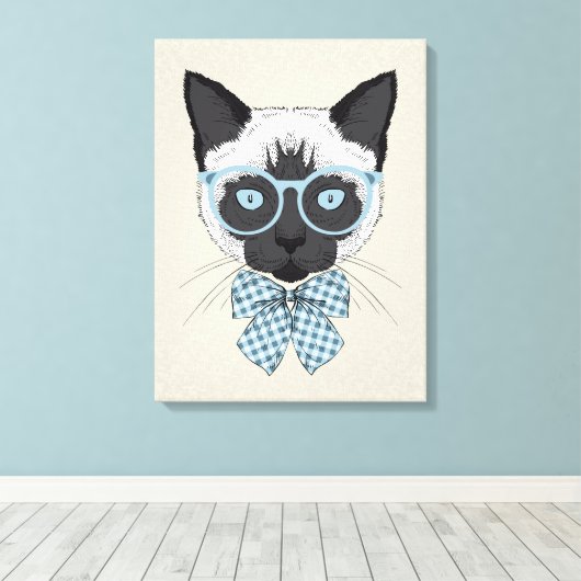 Siamese Cat Mode Smart Canvas Afdruk (Insitu (Houten vloer))