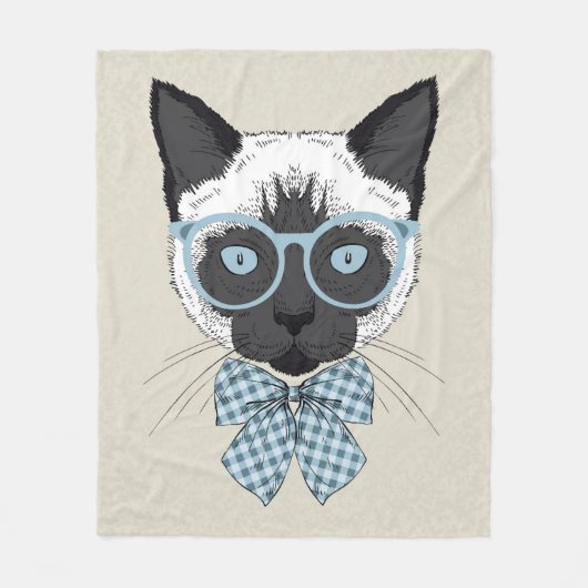 Siamese Cat Mode Smart Fleece Deken (Voorkant)