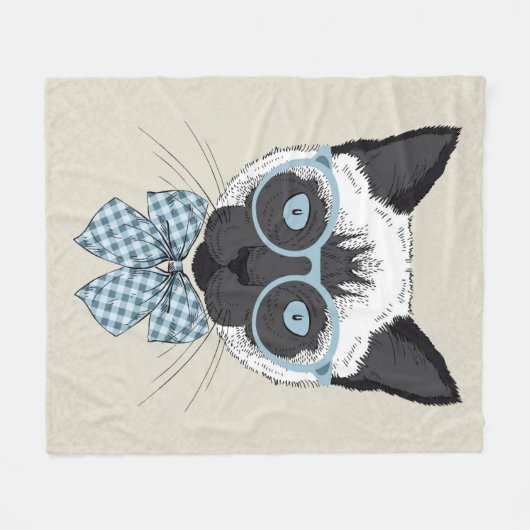 Siamese Cat Mode Smart Fleece Deken (Voorkant (Horizontaal))