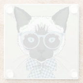 Siamese Cat Mode Smart Glazen Onderzetter (Achterkant)