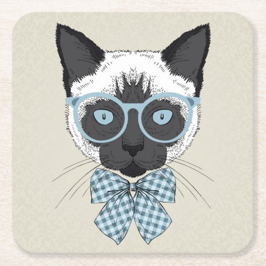 Siamese Cat Mode Smart Kartonnen Onderzetters (Voorkant)