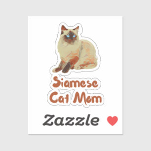 Siamese Cat Mom Sticker
