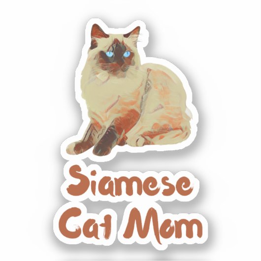 Siamese Cat Mom Sticker (Voorkant)